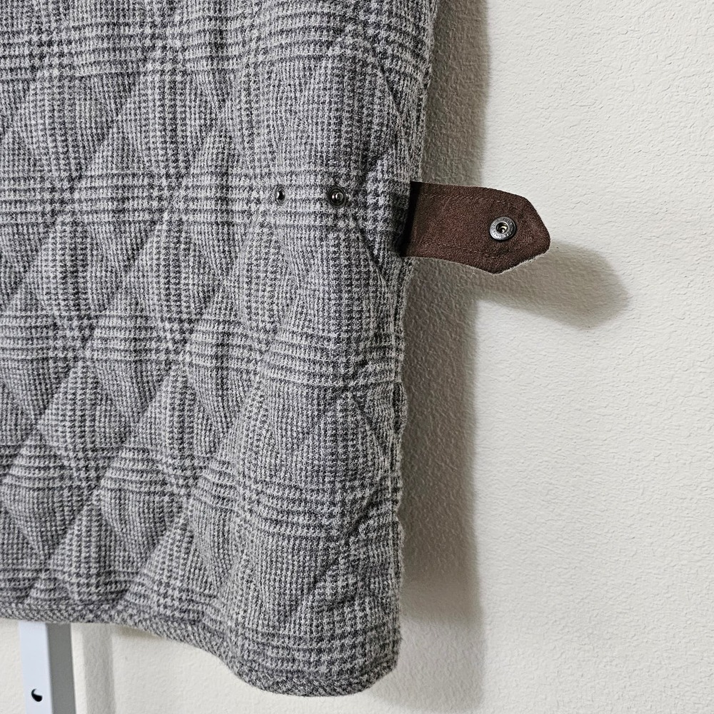 PETER MILLAR Men's Wool Quilted Lined Zipper & Button Gray Plaid Vest Sz L - Picture 5 of 15